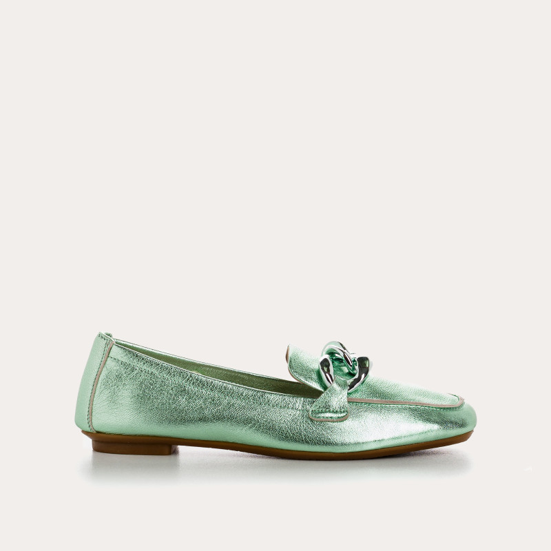 Moccasins Woman Leather Metallic - Hartaga | Reqins