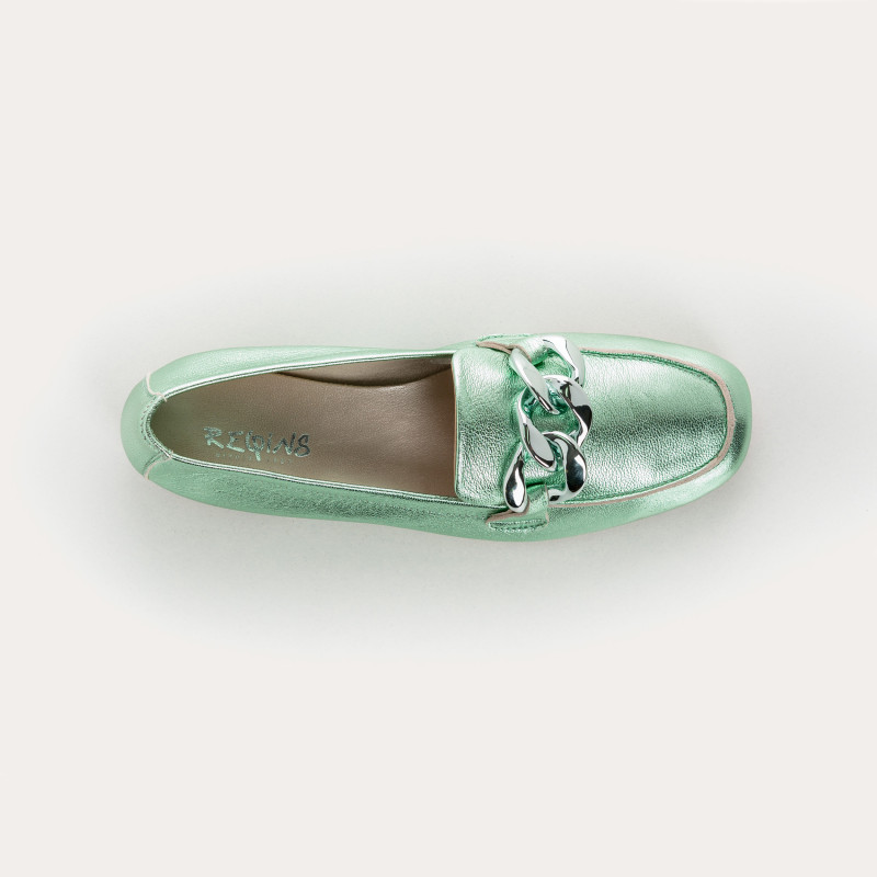 Moccasins Woman Leather Metallic - Hartaga | Reqins