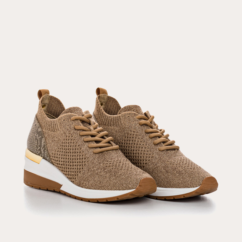 Women's crochet fabric lace top sneakers