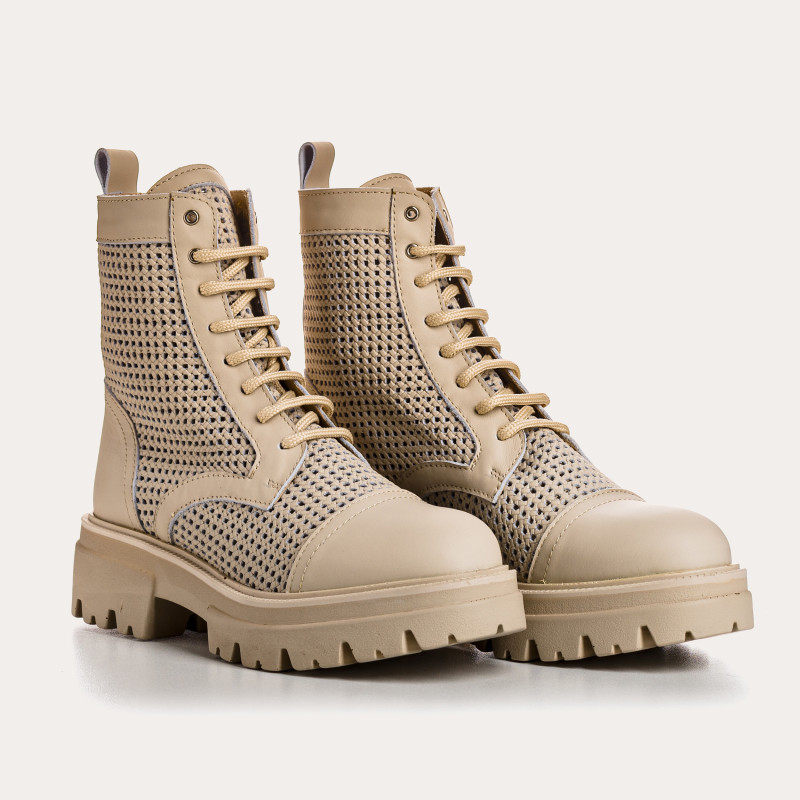 Boots Femme Cuir Perfo - DETROIT | Reqins