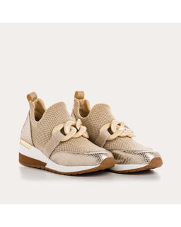 Baskets pour femme en tissu élastique lamé avec accessoires bijoux