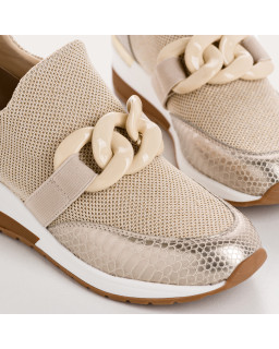 Baskets pour femme en tissu élastique lamé avec accessoires bijoux