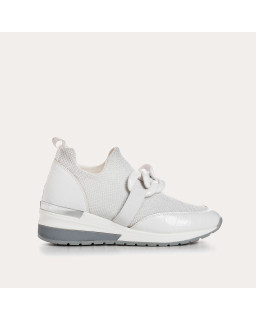 Baskets pour femme en tissu élastique lamé avec accessoires bijoux