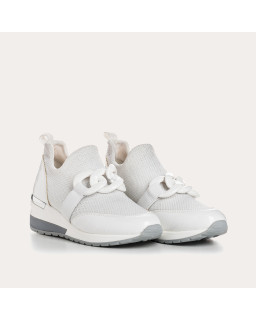 Women's Sneakers in Elastic Fabric Lady with Jewelry Accessories