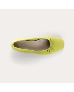 Flat ballerinas with velvet leather knot with tip reinforcement