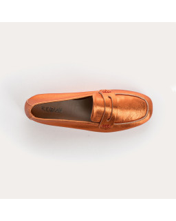 Moccasins College Leather Metallic with Square Tip