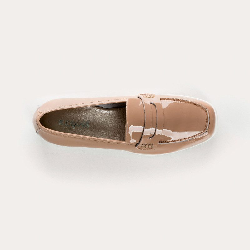 Mocassins compensés en cuir vernis