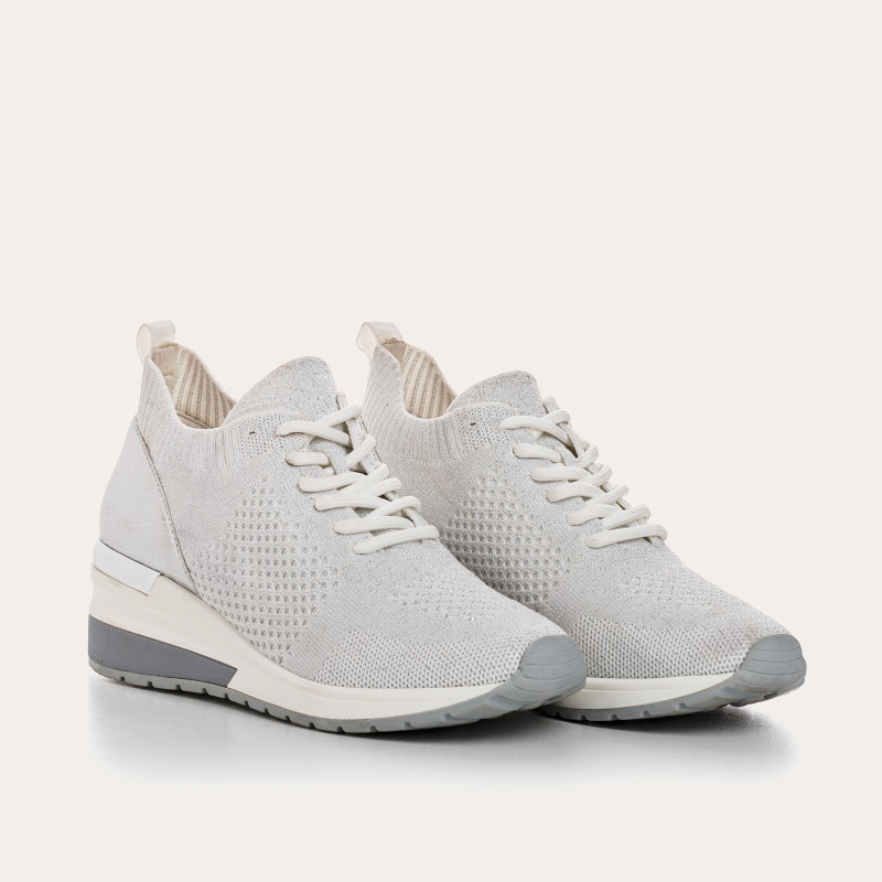 Baskets à lacets en tissu crochet pour femme