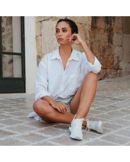 Baskets à lacets en tissu crochet pour femme