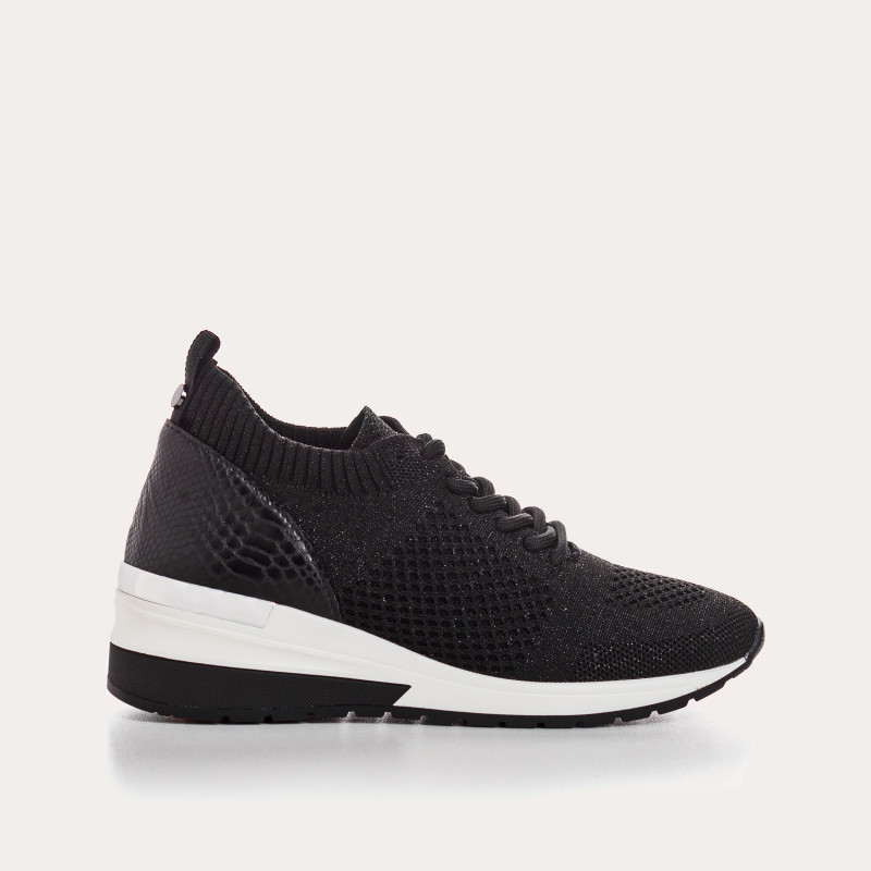 Women's crochet fabric lace top sneakers