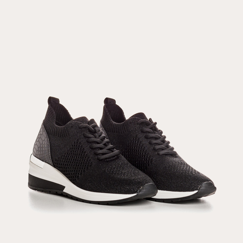 Women's crochet fabric lace top sneakers