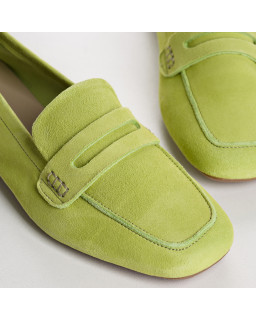 COLLAGE MOCASSINS SQUARE TOP OF VELVET LEATHER