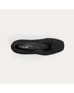 Velvet leather heeled ballerinas with knot