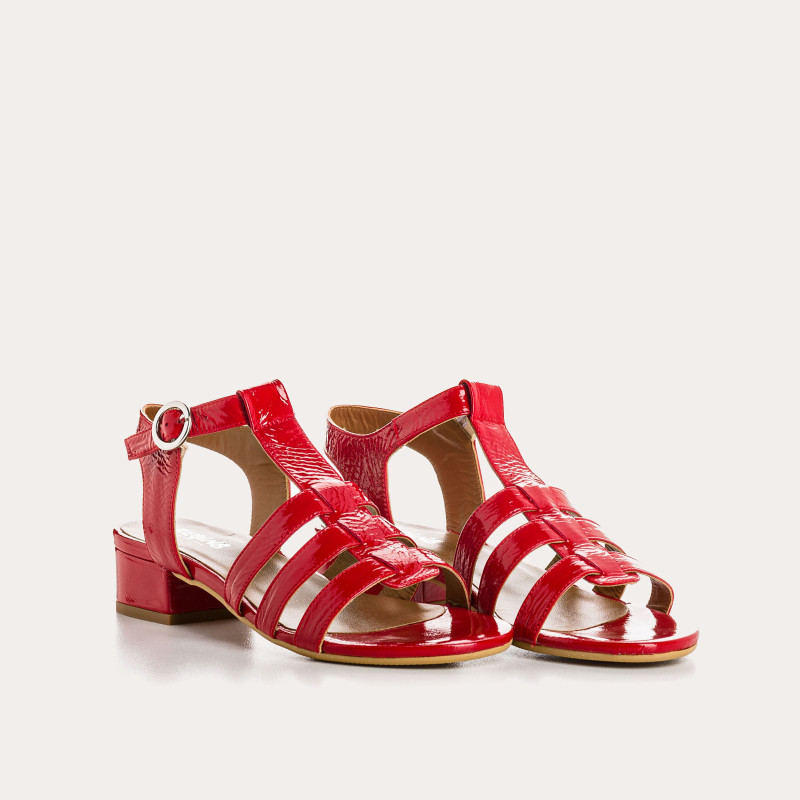 Presly Sandals - Women's Varnished Leather Shoes | Reqins