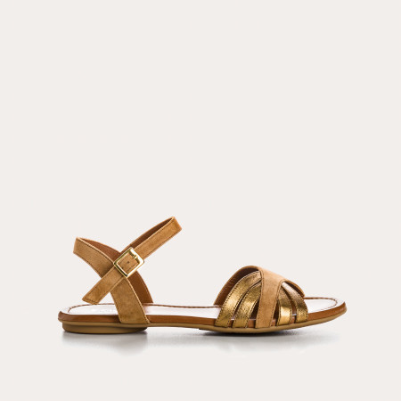 Sandales plates BESSE - chaussures à brides cuir femme | REQINS