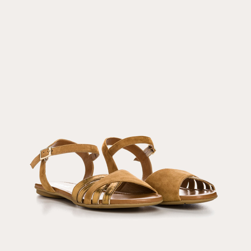 Sandales plates BESSE - chaussures à brides cuir femme | REQINS