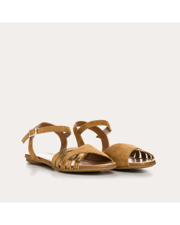 Besse Flat Sandals - Women's Leather Flange Shoes | Reqins