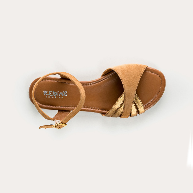 Sandales plates BESSE - chaussures à brides cuir femme | REQINS