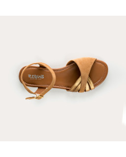 Sandales plates BESSE - chaussures à brides cuir femme | REQINS