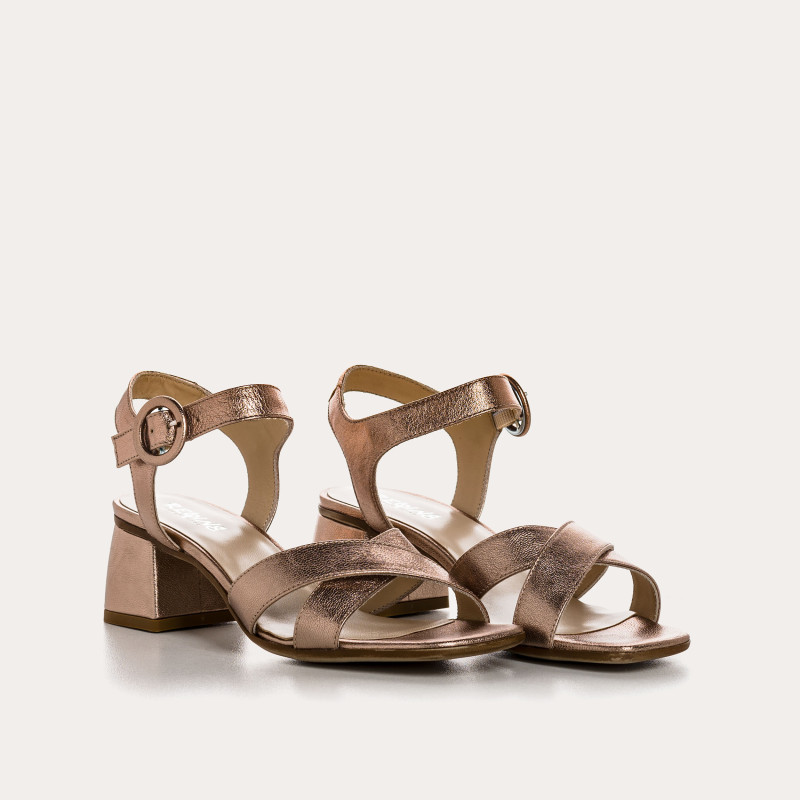 Sandales OLYMPIA - chaussures à brides cuir métallisé femme | REQINS