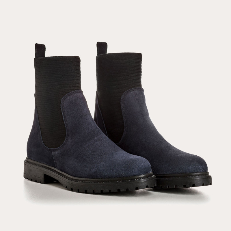 Boots chelsea velvet leather with elastic