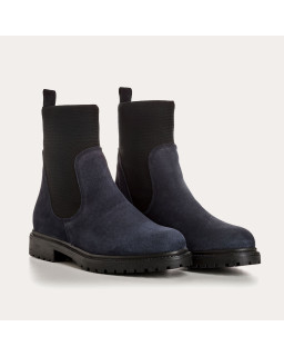 Boots chelsea velvet leather with elastic