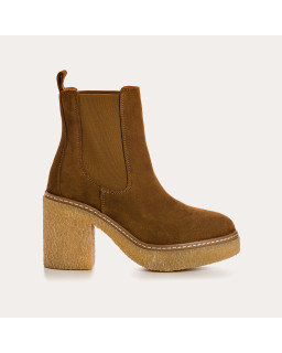 Boots FEROE - cuir velours - chaussures femme | Reqins