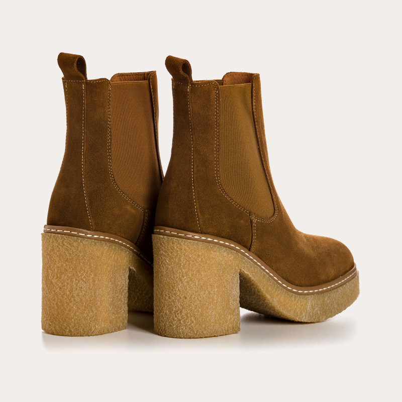 Boots FEROE - cuir velours - chaussures femme | Reqins