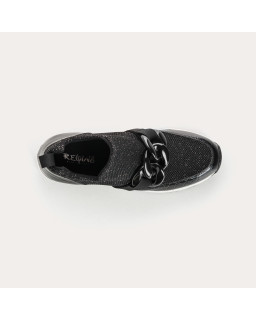 Women's Sneakers in Elastic Fabric Lady with Jewelry Accessories