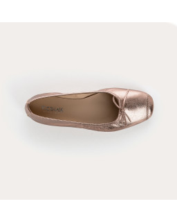 Iridescent Metal Leather Flat Ballerinas