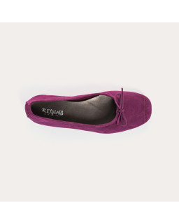 Flat ballerinas with velvet leather knot with tip reinforcement