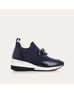 Women's Sneakers in Elastic Fabric Lady with Jewelry Accessories