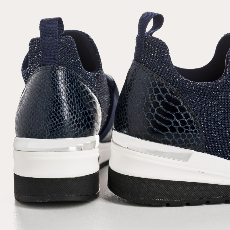 Baskets pour femme en tissu élastique lamé avec accessoires bijoux