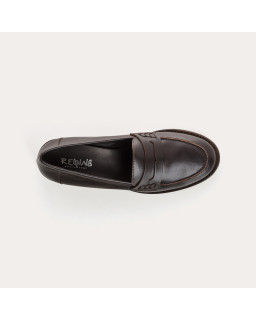 Smooth leather college moccasins