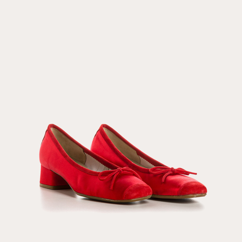 Kyriel Heel Ballerinas - Women's Silk Shoes | Reqins