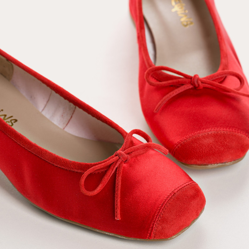 Ballerines à talons KYRIEL - chaussures en soie femme | REQINS