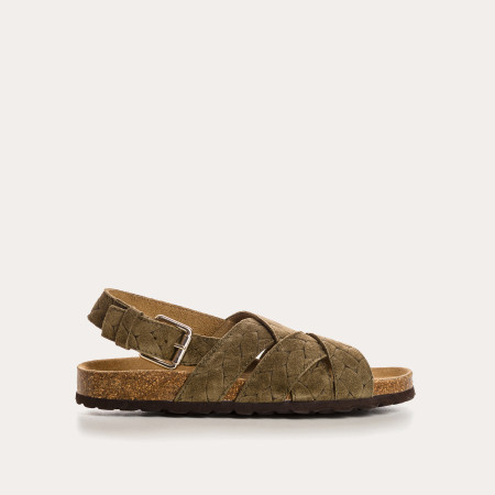 Natou Sandals - Khaki Leather Bridles Shoes | Reqins