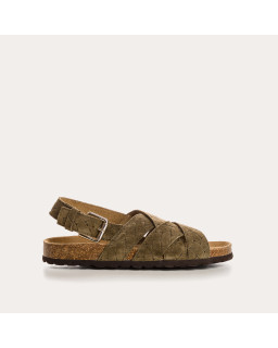 Natou Sandals - Khaki Leather Bridles Shoes | Reqins