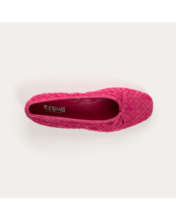 Ballerines HATLAS - chaussures femme cuir velours tressé | REQINS