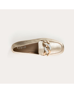 Holsen Moccasins - Women's Golden Leather Shoes | Reqins