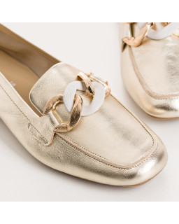 Holsen Moccasins - Women's Golden Leather Shoes | Reqins