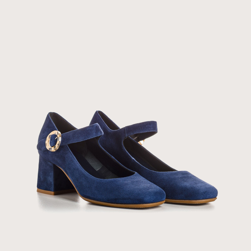 Babies with Gretane Heels - Women's Velvet Leather Shoes | Reqins