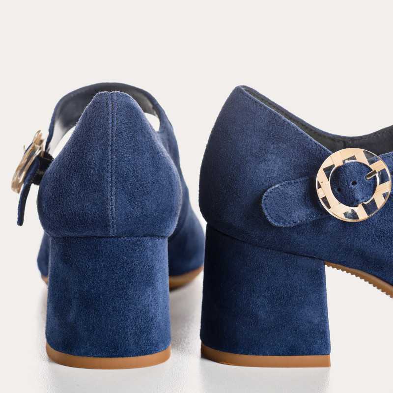 Babies à talons GRETANE - chaussures cuir velours femme | REQINS