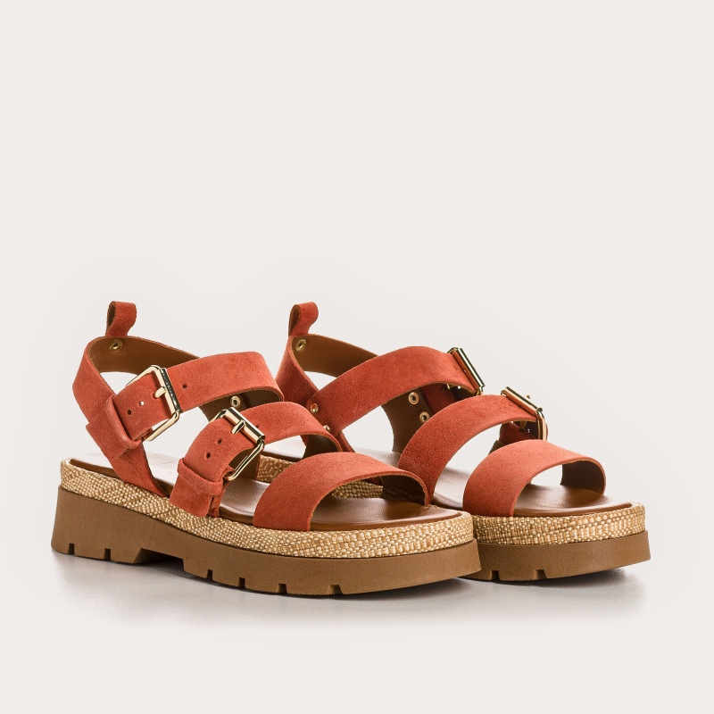 Logan Sandals - Women's Shoes Chunky Flax Velvet Rafia | Reqins
