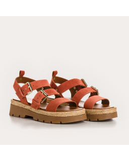 Logan Sandals - Women's Shoes Chunky Flax Velvet Rafia | Reqins