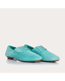 Derbies plates en cuir velours