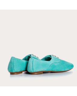 Derbies plates en cuir velours