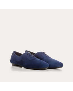 Derbies plates en cuir velours