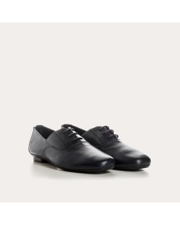 Derbies cuir femme plates avec lacets ton sur ton