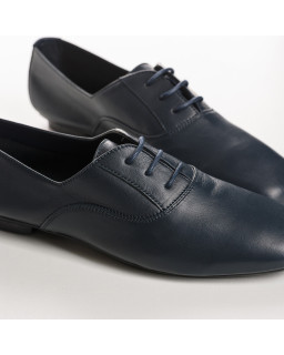 Derbies cuir femme plates avec lacets ton sur ton